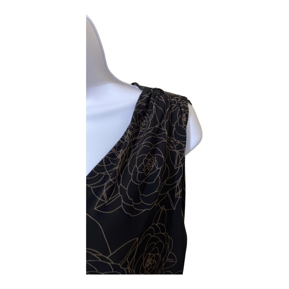 Courtenay stretch black and tan floral sleeveless dress. Size 14 - Picture 8 of 16